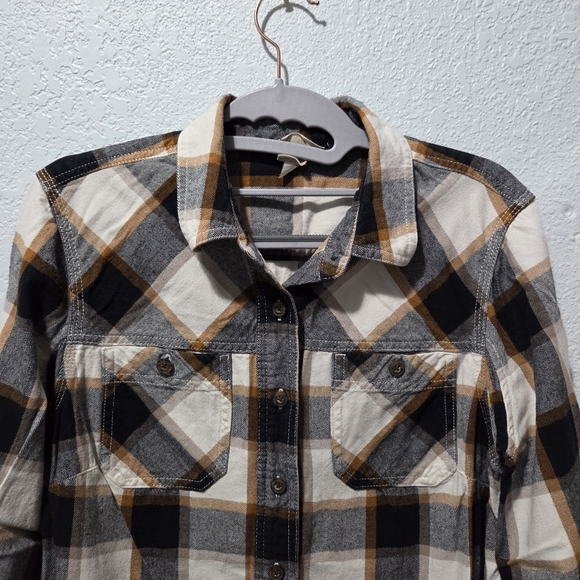 Duluth Trading Co Black and Tan Checkered Shirt - Picture 2 of 6